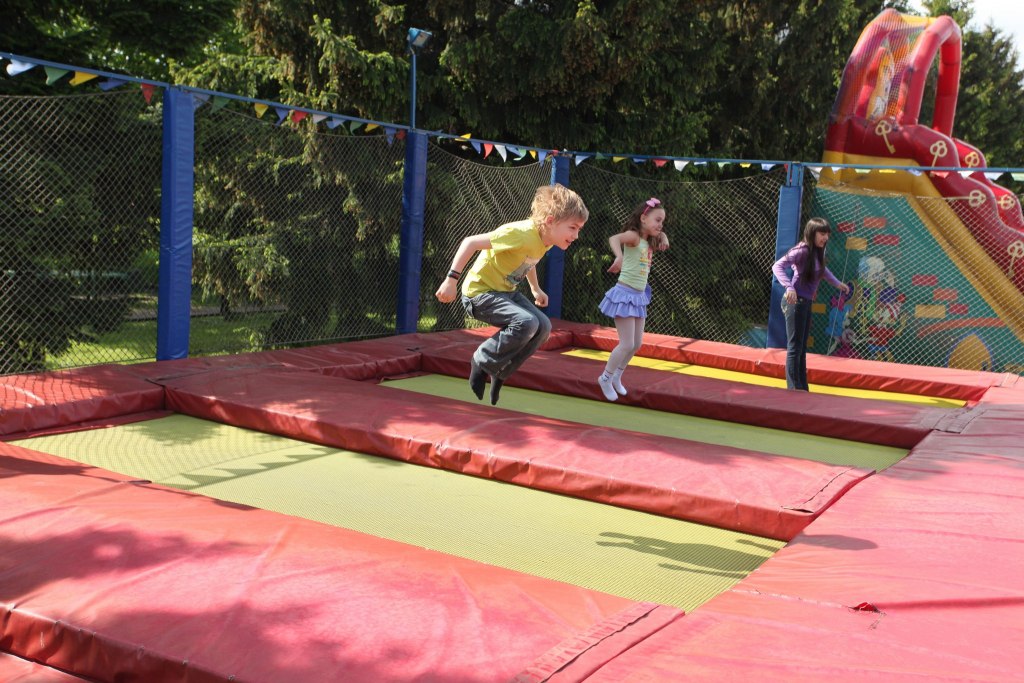 Bouncing trampoline photos