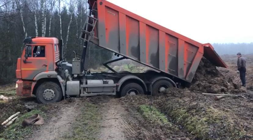 просев грунта в самосвал